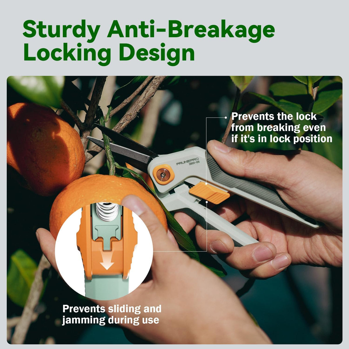 PrunePro® Pruning Shears Scissors Set Effortless Cut 1" Branches Clippers