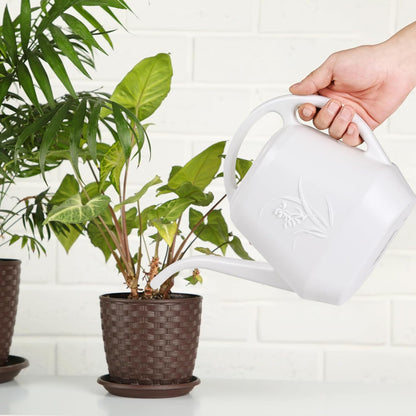 Watering Can for Home Garden - White Color - 1/2 Gallon