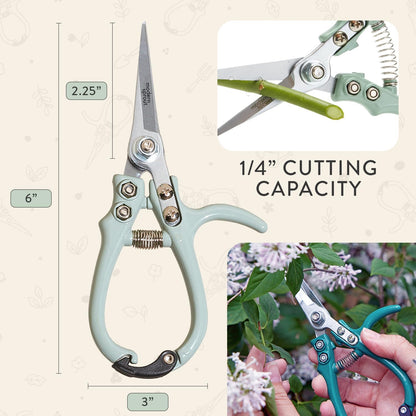 Modern Sprout Bypass Hand Pruners - Scissors - Gardening Tools - Sage