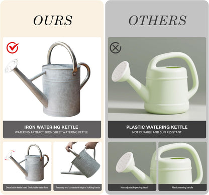 Metal Watering Can for Outdoor Plants, Watering Can Decor 1 Gallon (Zinc)