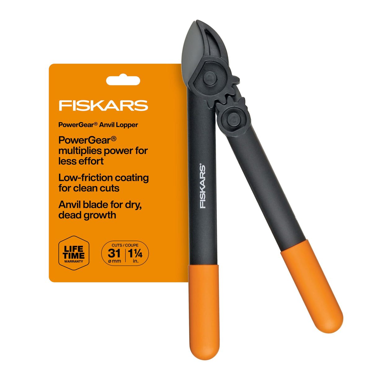 Fiskars 28” Garden Bypass Loppers, Tree Trimmer with 1.5" Cut Capacity