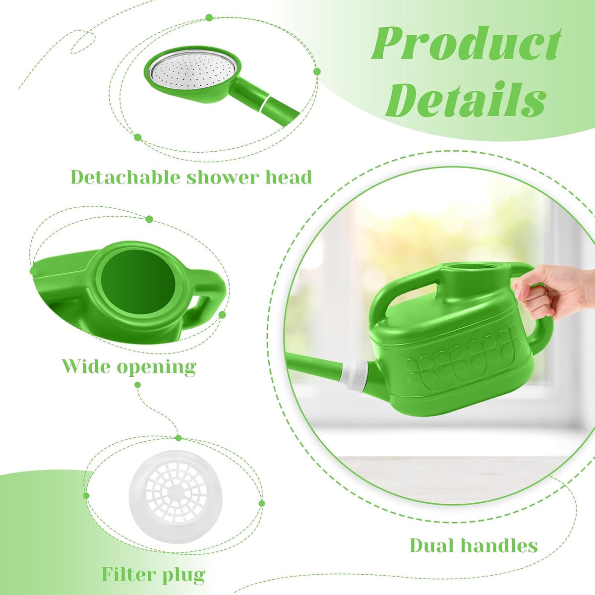 1 Gallon Watering Can, Garden Watering Can for Outdoor & Indoor