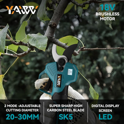 Electric Pruning Shears for Makita 18V Battery, Portable Brushless Pruning Shears with LCD Display＆SK5 Blades, Adjustable Cutting Diameter 0.8-1.2 Inch for Gardening Tree Pruning(Tool Only)