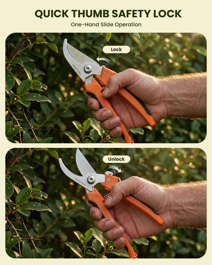 Bypass Pruning Shears for Gardening, Cut 3/4” Capacity Garden Scissors