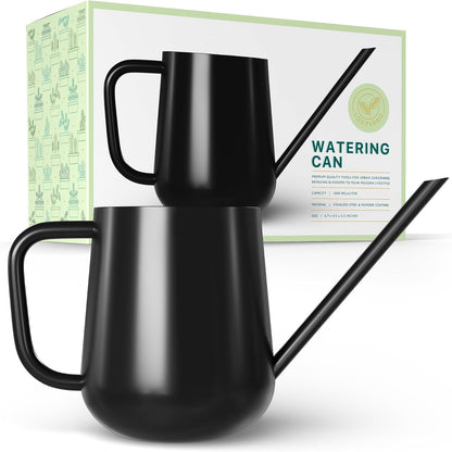 Metal Indoor Plant Watering Can with Long Spout 1000ml - Black