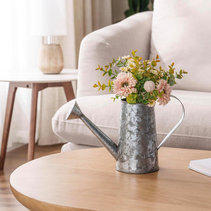 MyGift Vintage Galvanized Metal Watering Can Vases for Flowers, Set of 2