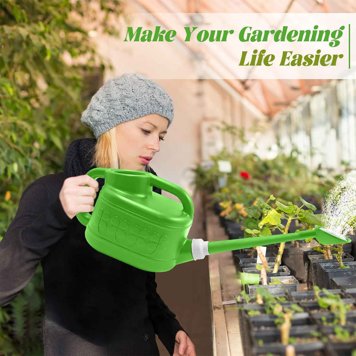 1 Gallon Watering Can, Garden Watering Can for Outdoor & Indoor