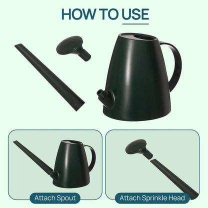 1.8L (60 oz) Watering Can for Indoor Plants with Long Spout, Green