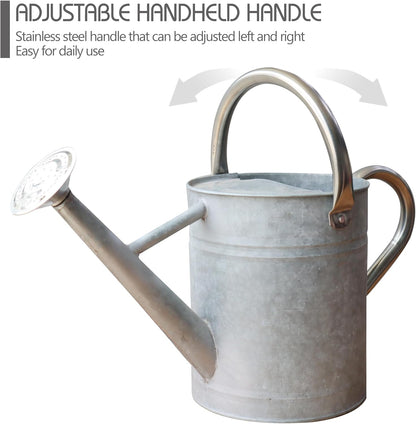 Metal Watering Can for Outdoor Plants, Watering Can Decor 1 Gallon (Zinc)