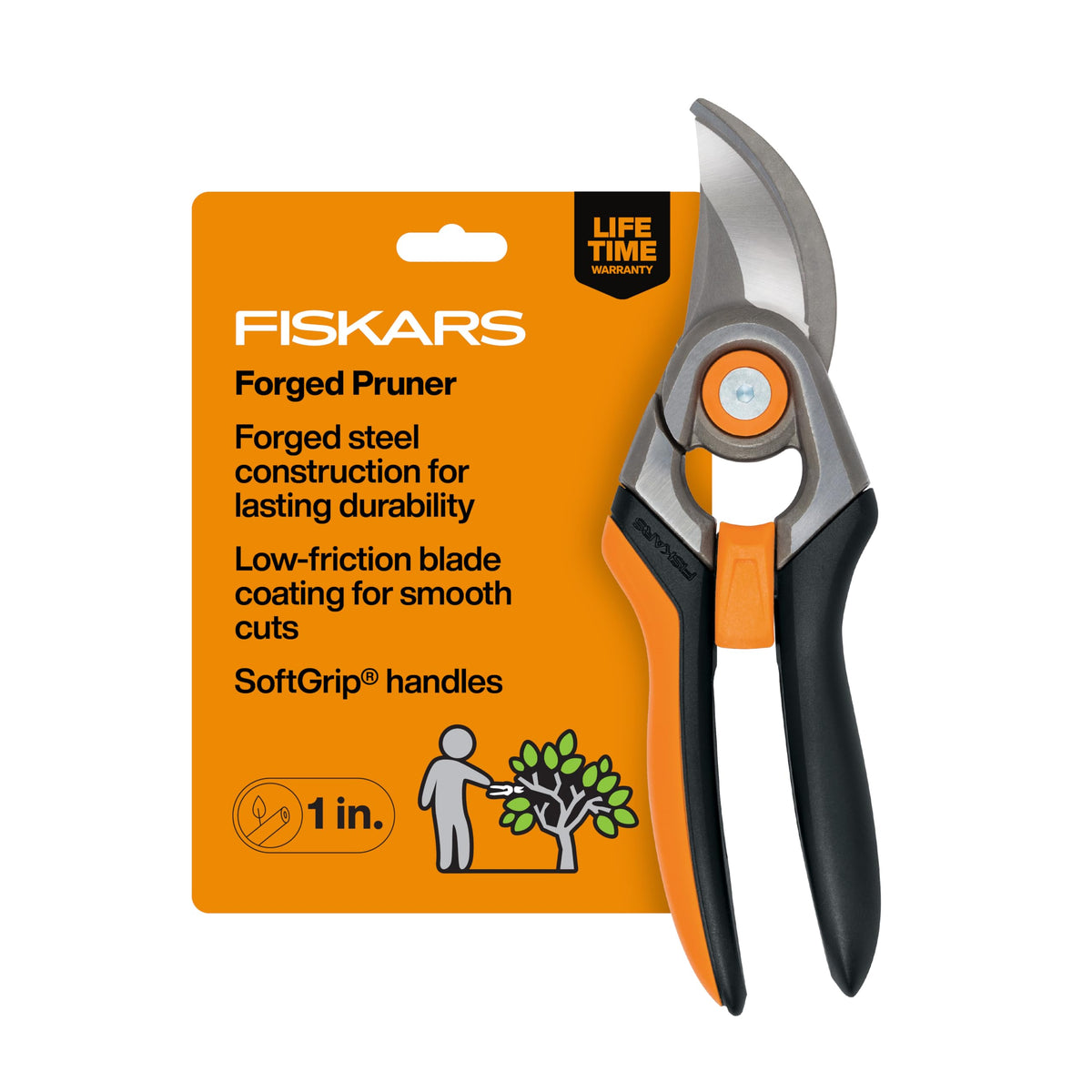 Fiskars Bypass Pruning Shears, 5/8" Cut Capacity Garden Clippers