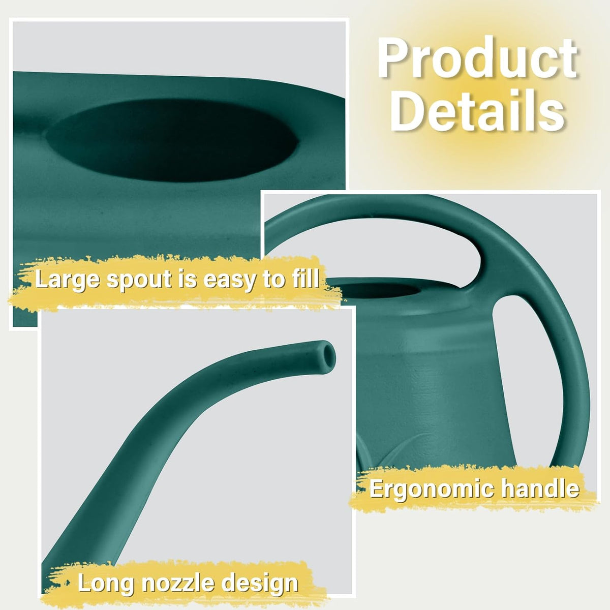 Watering Can - for Home Plant Garden Grip - 1 Gallon - Green
