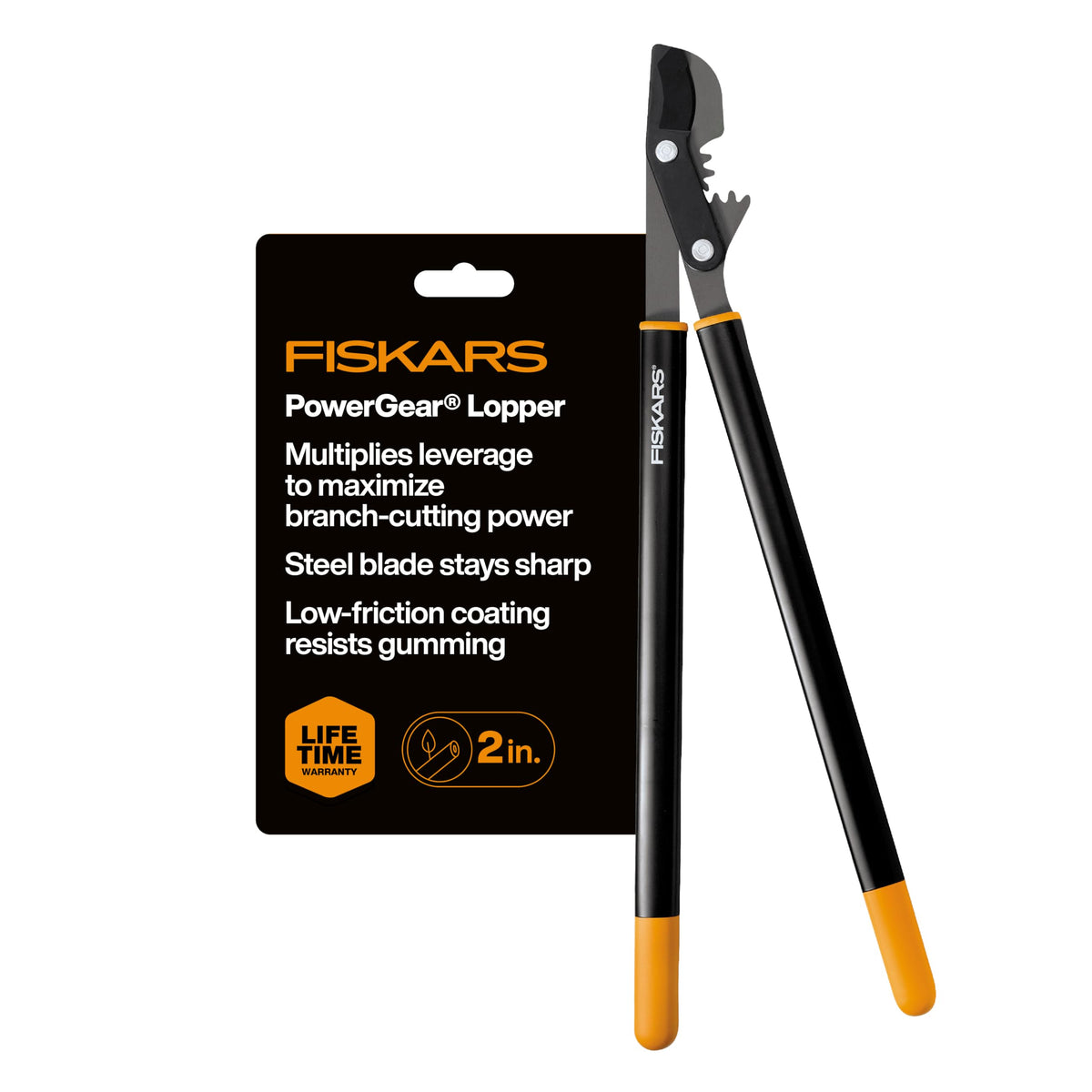 Fiskars 15” PowerGear Garden Anvil Loppers, Tree Trimmer, 1.25" Cuts