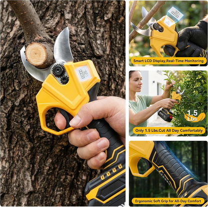 BUYJOY 2-in-1 Electric Pruning Shears & 6 Inch Mini Chainsaw
