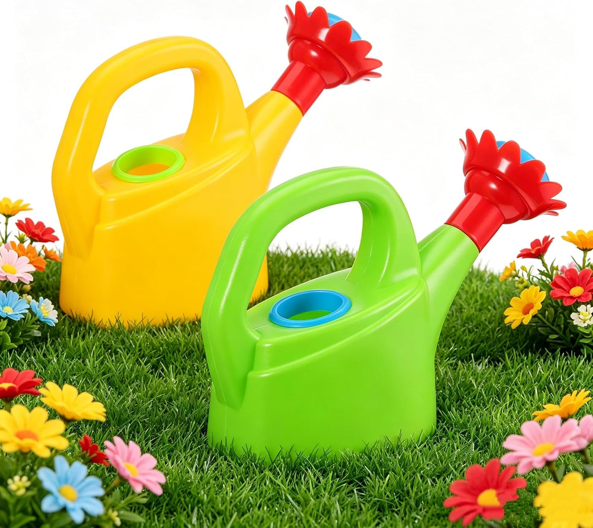 TOYANDONA 3pcs Toy Watering Can for Kids - Plastic Watering Cans Garden Flower Water Pot for Spring Summer Outdoor Bath Beach Sand Toys (Random Color)