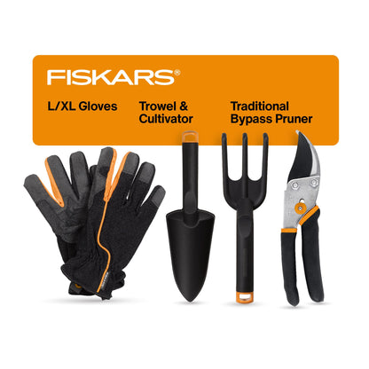 Fiskars 2-Piece Garden Tool Set, Folding Hand Saw & Pruning Shears