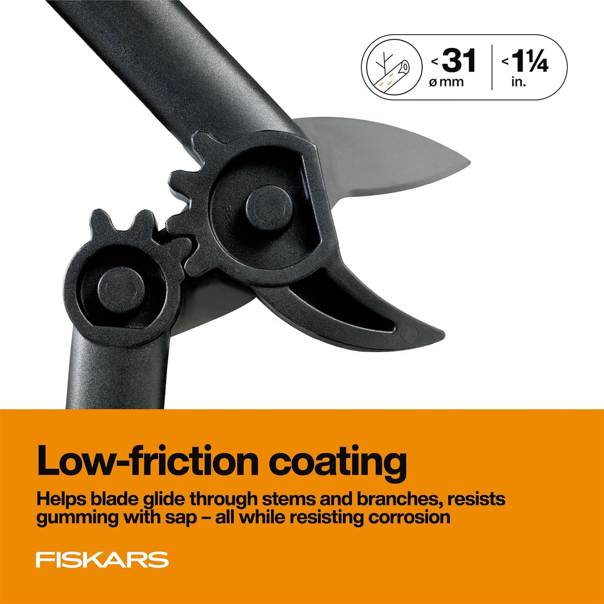 Fiskars 15” PowerGear Garden Anvil Loppers, Tree Trimmer, 1.25" Cuts