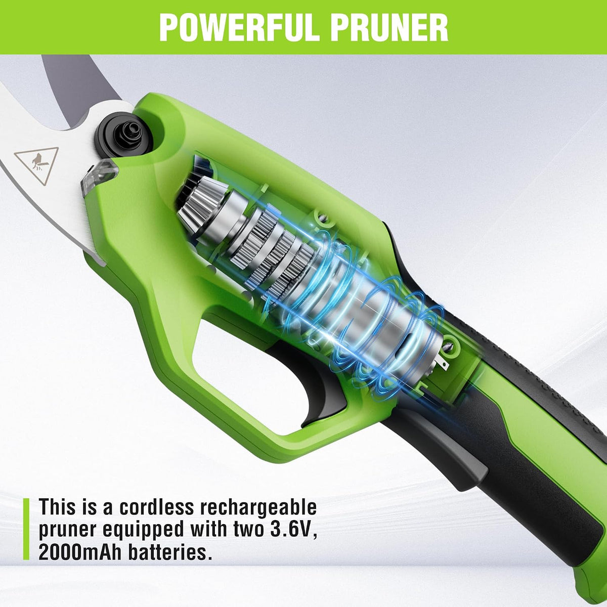 WORKPRO 7.2V Electric Pruning Shears, 0.8" Cutting Diameter