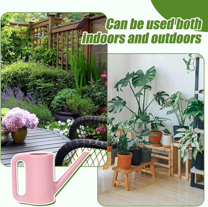 Plastic Watering Can - for Indoor and Outdoor Home Garden Plants - with Long Spout - Green - 1/4 Gallon